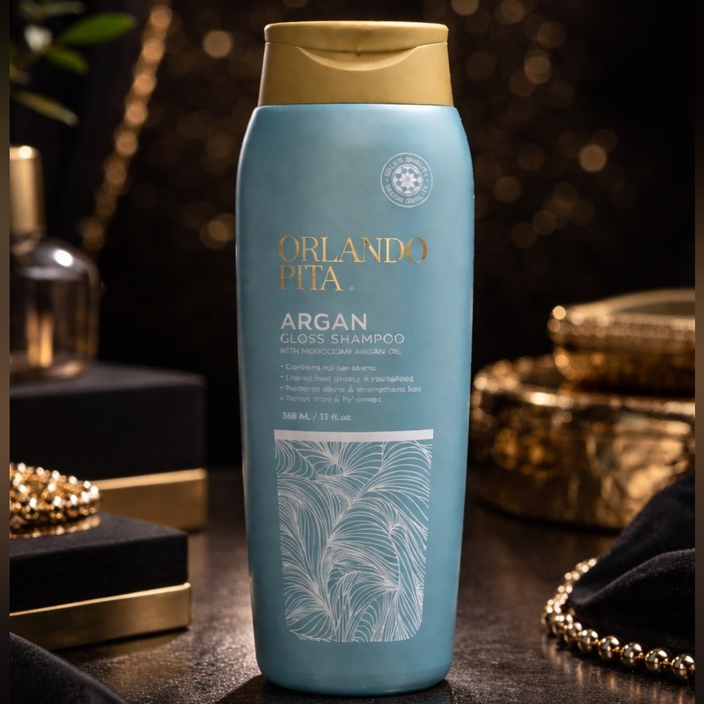 Orlando Pita Argan Gloss Shampoo w/ Moroccan Argan Oil, 13 fl oz, New